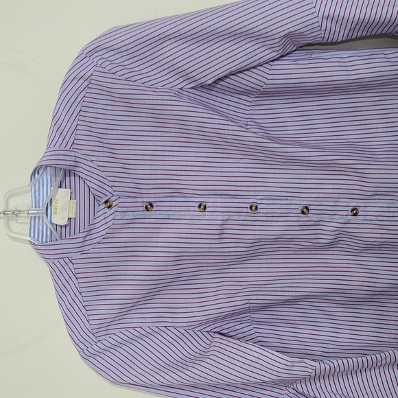 Anthropologie Maeve Button Down Striped Flare Sleeves Size 0 - Picture 2 of 9